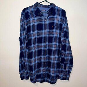 IZOD Flannel Button-Down Long Sleeved Shirt - Size Large